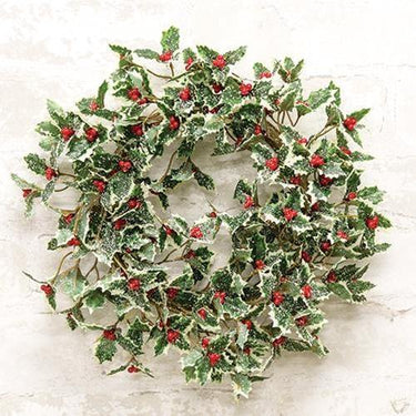 Snow Dusted Holly Candle Ring, 6